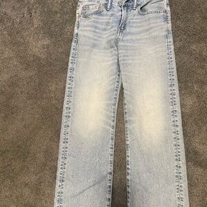 American Eagle Outfitters Light Blue Straight Leg Jeans